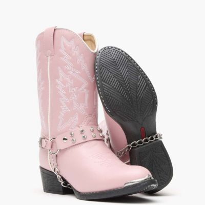 Kids Lil' Pink Rhinestone Western Boot