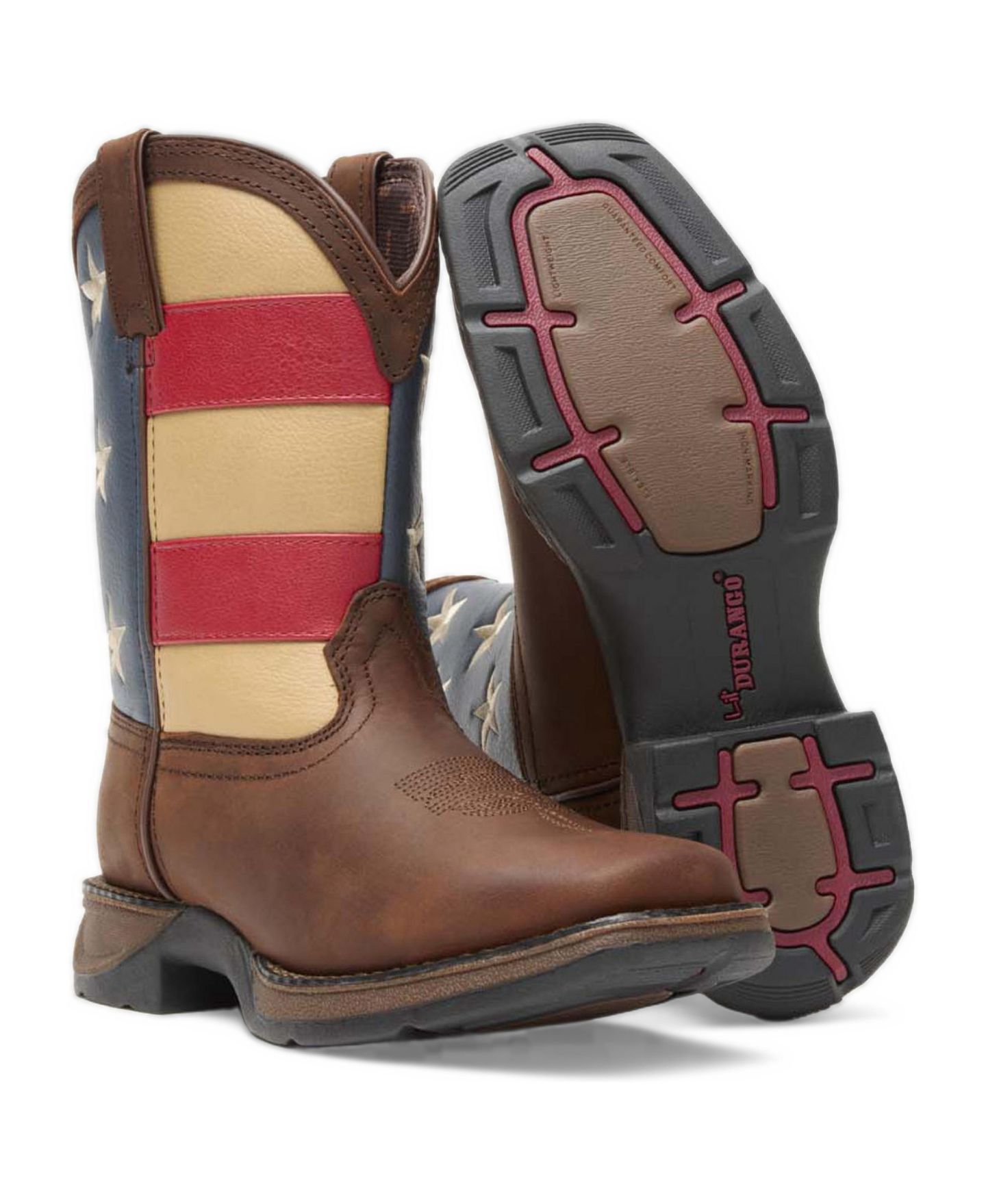 Ботинки Durango Lil' Rebel by Patriotic Western Boot для мальчиков, цвет: Коричневый — фото 2