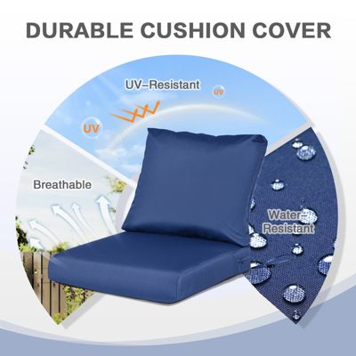 Outdoor Chair Cushions Set of 2, 24"x24", Water Resistant Outdoor Deep Seat Cushions with Handle & Adjustable Straps.