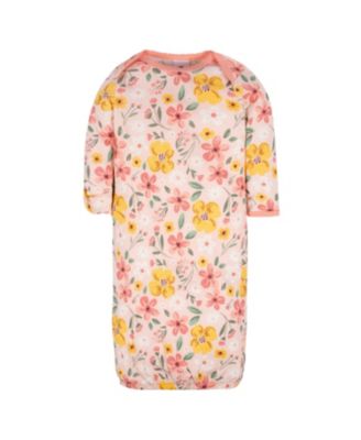 Baby Girls 4-Pack Gowns, Golden Floral, 0-6 Months
