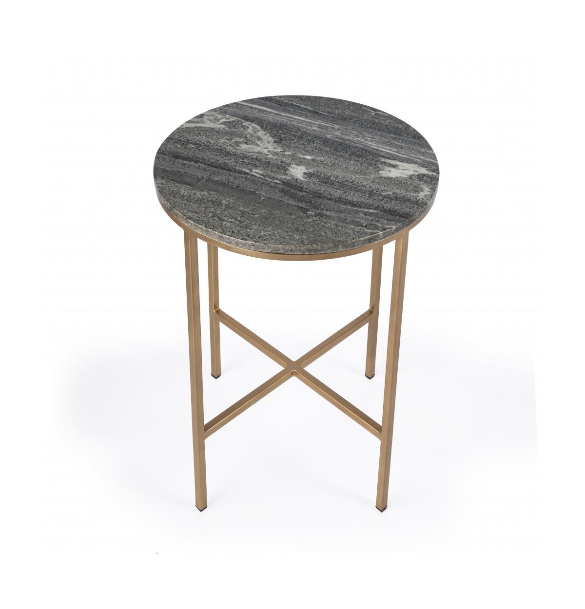 Luxury Round Marble End Table for Living Room