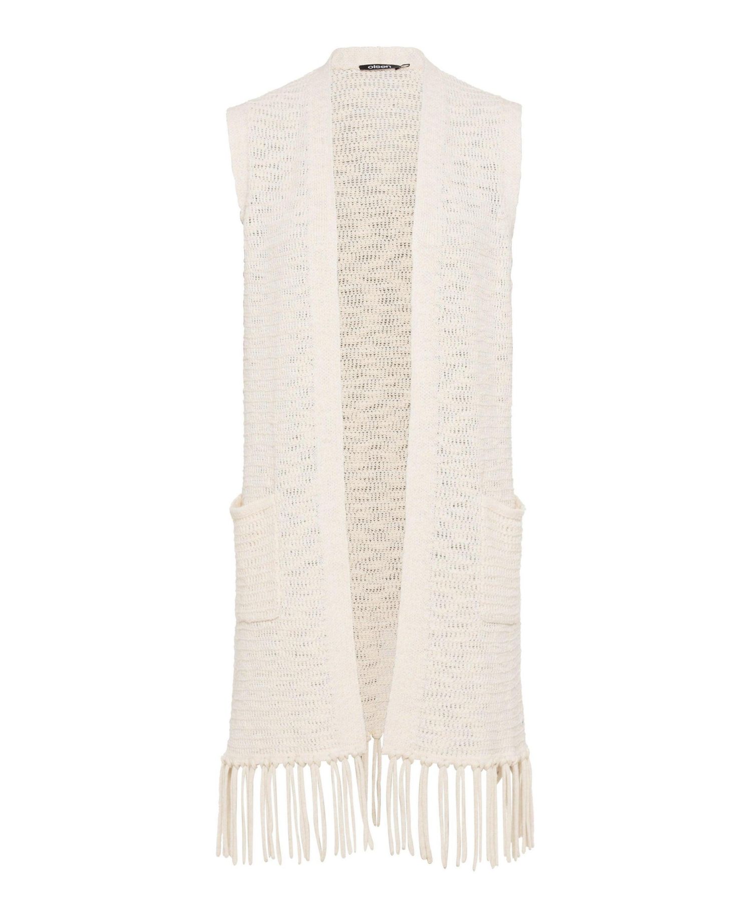 Women's Longline Fringe Trim Vest