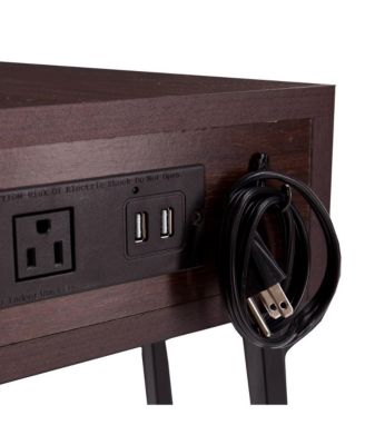 Wood and Iron End Table with Drawer for Sofa Side or Bedside Use