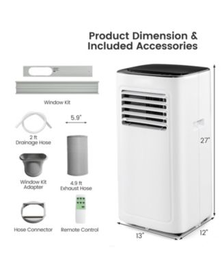 9000 BTU Air Conditioner with Dehumidifier and 24H Timer
