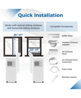 8000 BTU Portable Air Conditioner 3 in 1 AC Unit Fan and Dehumidifier