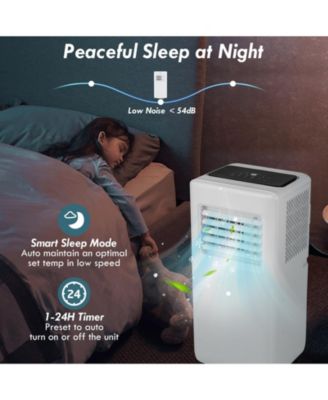 8000 BTU Portable Air Conditioner with Remote Control and LED Digital Display