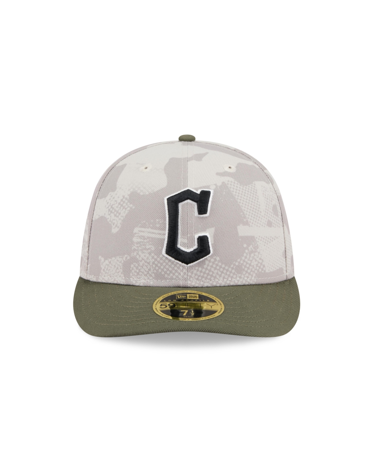Shop New Era Men's Light Beige/olive Cleveland Guardians 2025 Armed Forces Day Low Profile 59fifty Fitted Hat