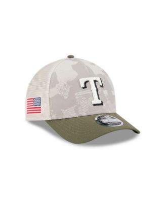 Men's Light Beige/Olive Texas Rangers 2025 Armed Forces Day 9FORTY M-Crown A-Frame Adjustable Hat
