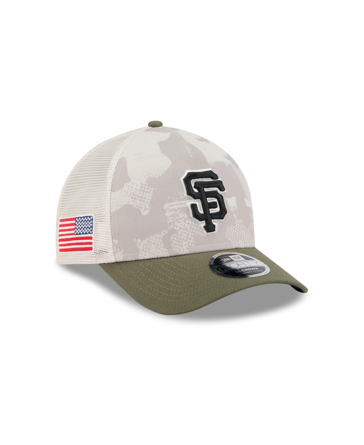 New Era Men's Light Beige/olive San Francisco Giants 2025 Armed Forces Day 9forty M-crown A-frame Adjustable