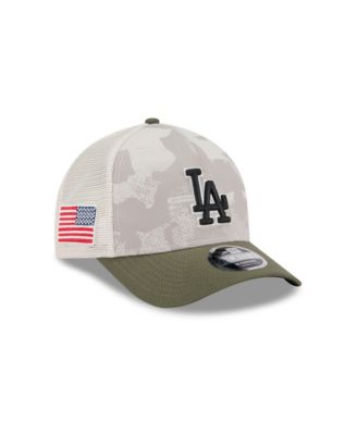 Men's Light Beige/Olive Los Angeles Dodgers 2025 Armed Forces Day 9FORTY M-Crown A-Frame Adjustable Hat