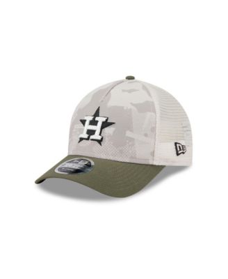 New Era - Men's Light Beige/Olive Houston Astros 2025 Armed Forces Day 9FORTY M-Crown A-Frame Adjustable Hat
