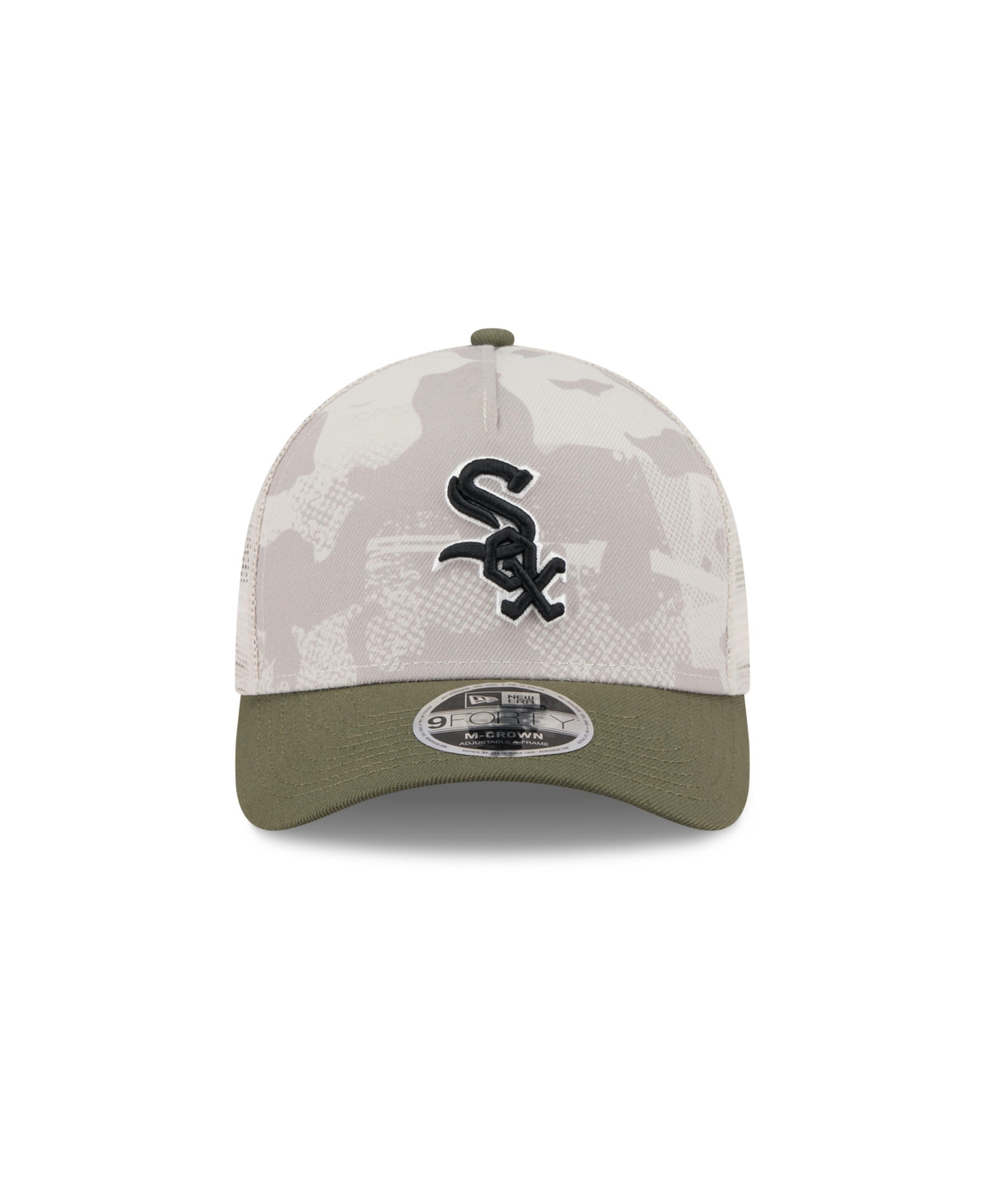 New Era Men's Light Beige/olive Chicago White Sox 2025 Armed Forces Day 9forty M-crown A-frame Adjustable Ha