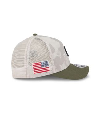 Men's Light Beige/Olive Chicago Cubs 2025 Armed Forces Day 9FORTY M-Crown A-Frame Adjustable Hat