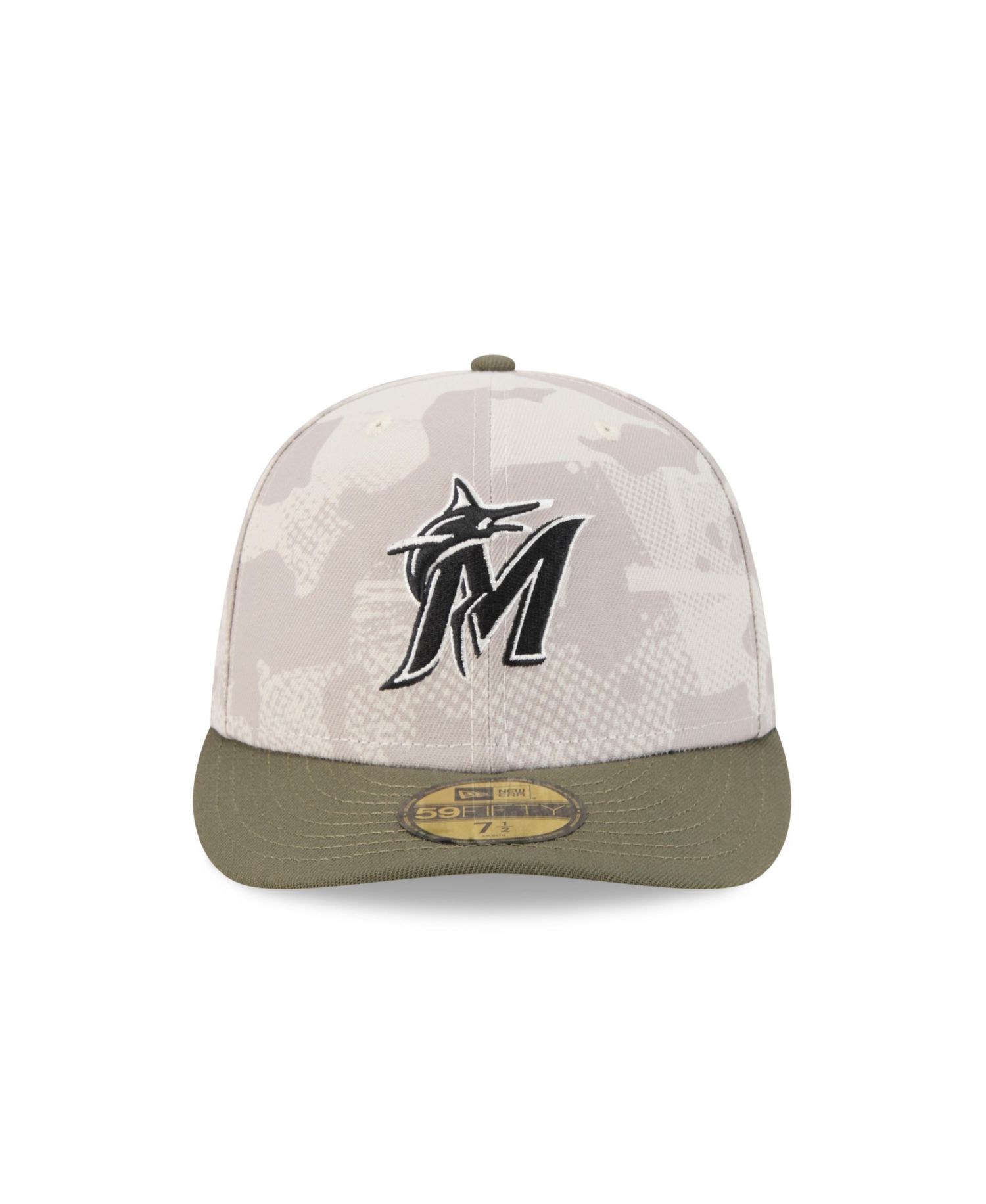 Men's Light Beige/Olive Miami Marlins 2025 Armed Forces Day 59FIFTY Fitted Hat