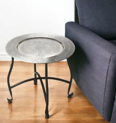 Contemporary Aluminum Round End Table with Stylish Design