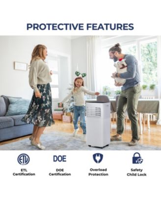 8000 BTU Portable Air Conditioner, 3-in-1 AC Unit with Dehumidifier, Fan, and 24H Timer, Cools Rooms up to 230 Sq.Ft, Sleep Mode, Adjustable Exhaust