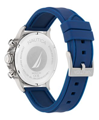 Men's Chronograph or Date Blue Silicone Watch, 45mm