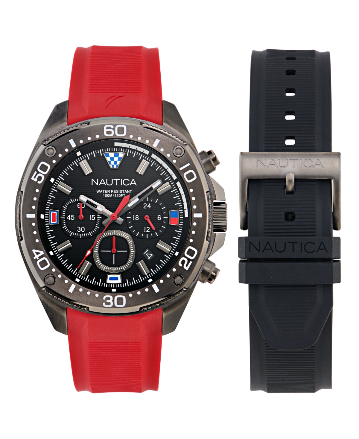 Men's Chronograph Multi Silicone Watch Set, 46mm - Multicolor