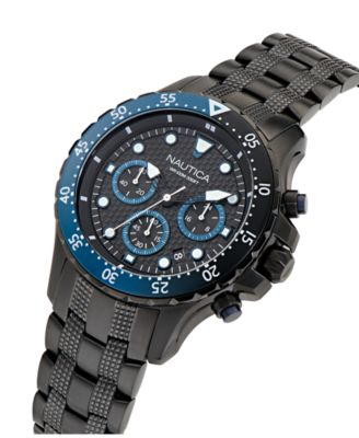 Men's Chronograph Black Stainless-Steel Watch, 44mm