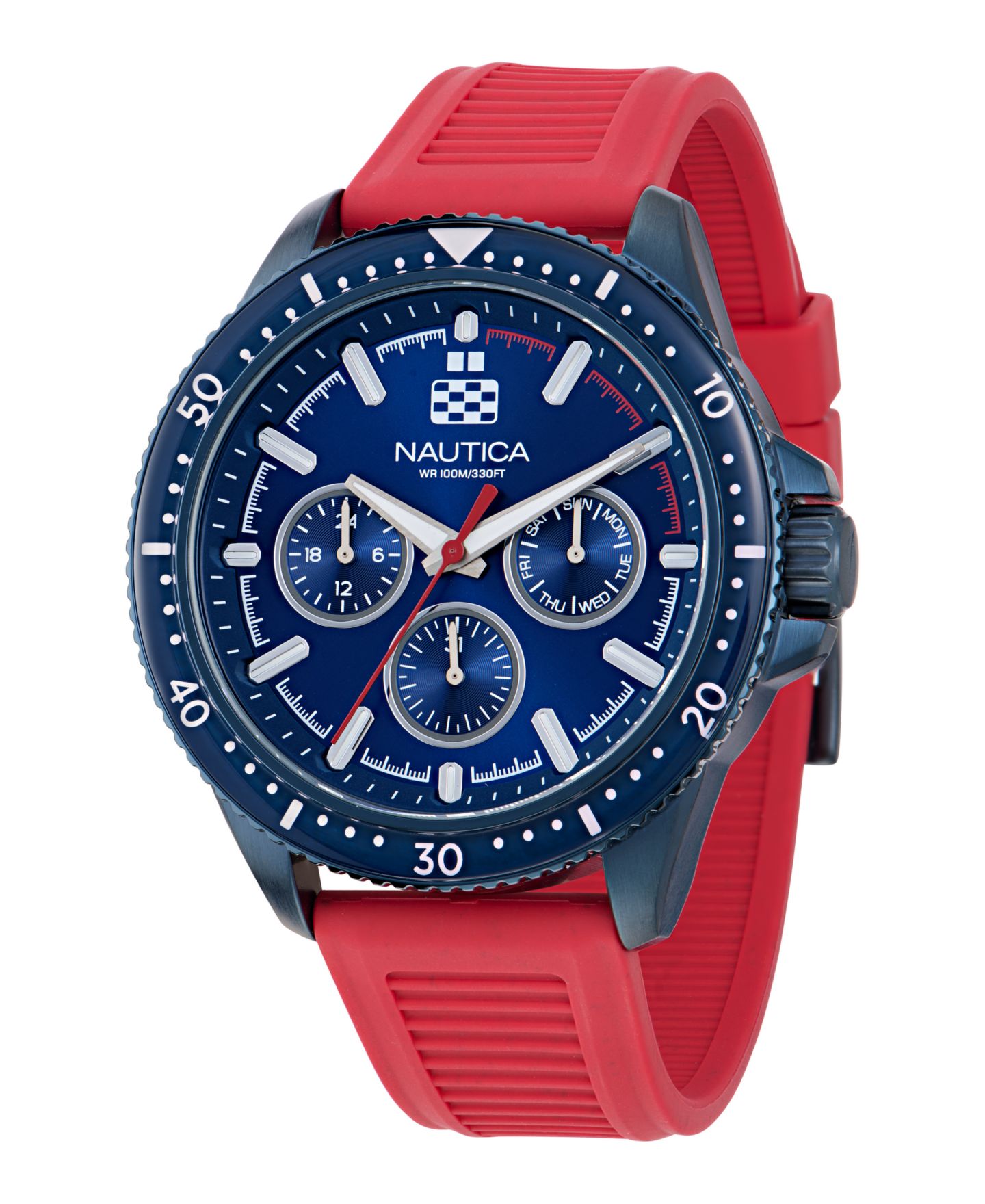 Мужские часы Nautica Analog Blue Silicone Watch Set, 46mm — фото 3