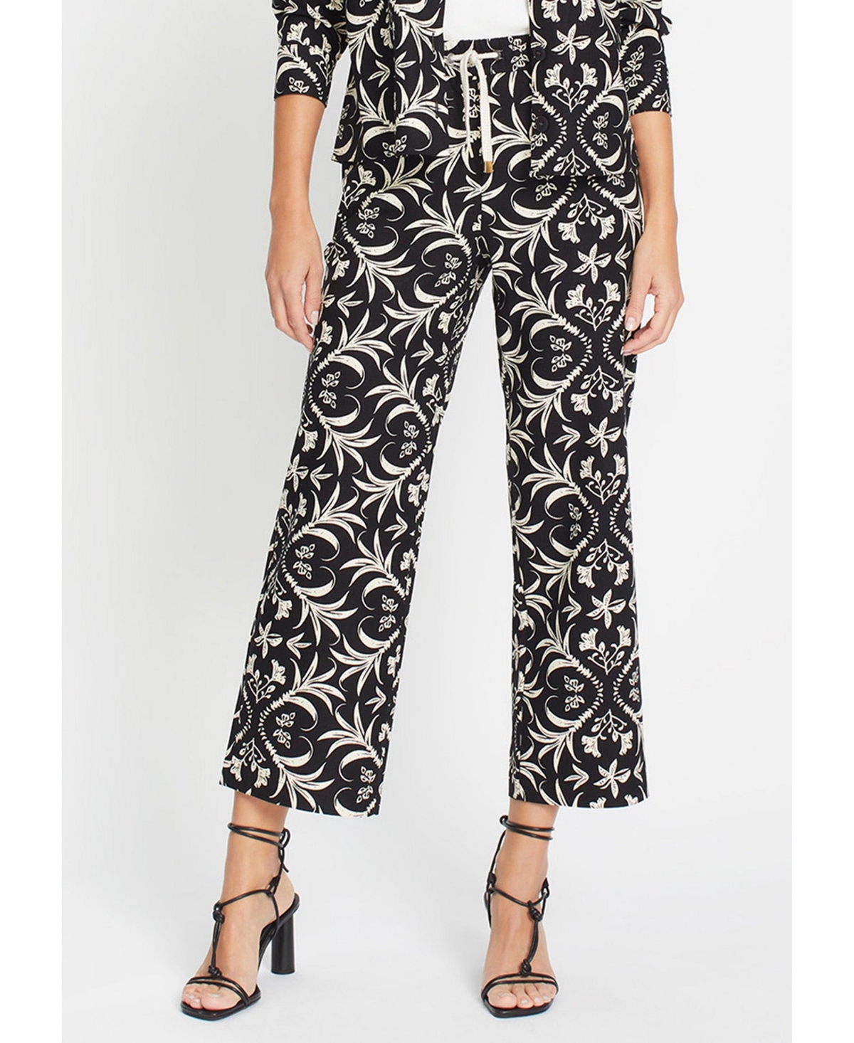 Women's Anna Fit Ornamental Cropped Pant - Black