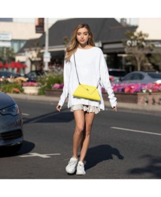 Yellow Purse Leather Clutch Bag Unique Evening Purse Women's Handbag