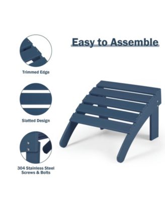 Outdoor Adirondack Ottoman, HDPE Adirondack Chair Ottoman, Outdoor Patio Weather Resistant  for Patio, Porch, Backyard, Garden, Lawn, Deck