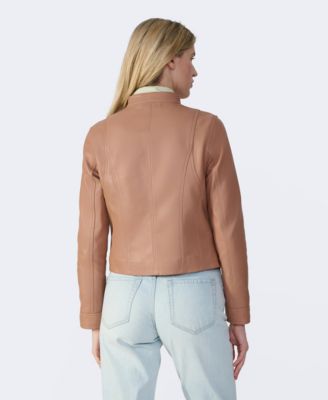 Women's Leather Bomber Jacket, Created for Macy s