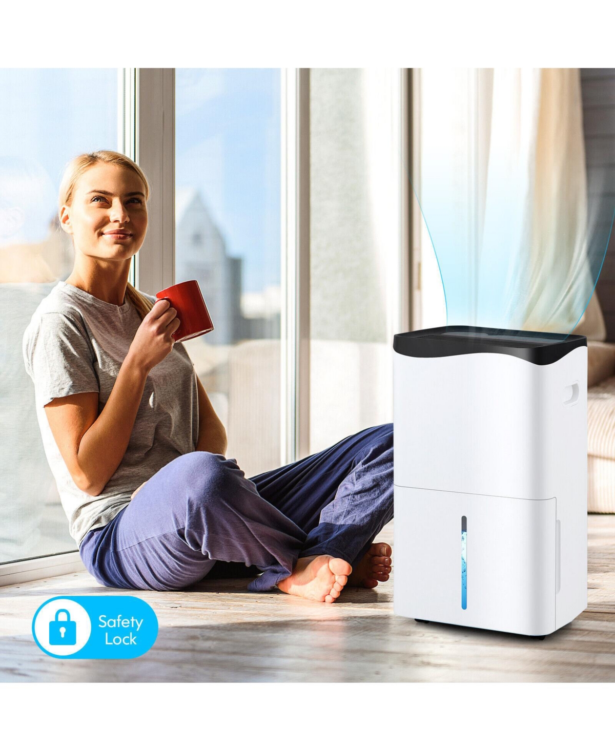 100-Pint Dehumidifier with Smart App and Alexa Control for Home and Basements