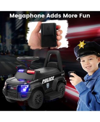6V Kids Ride On Police Car with Real Megaphone and Siren Flashing Lights