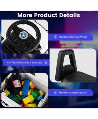 6V Kids Ride On Police Car with Real Megaphone and Siren Flashing Lights