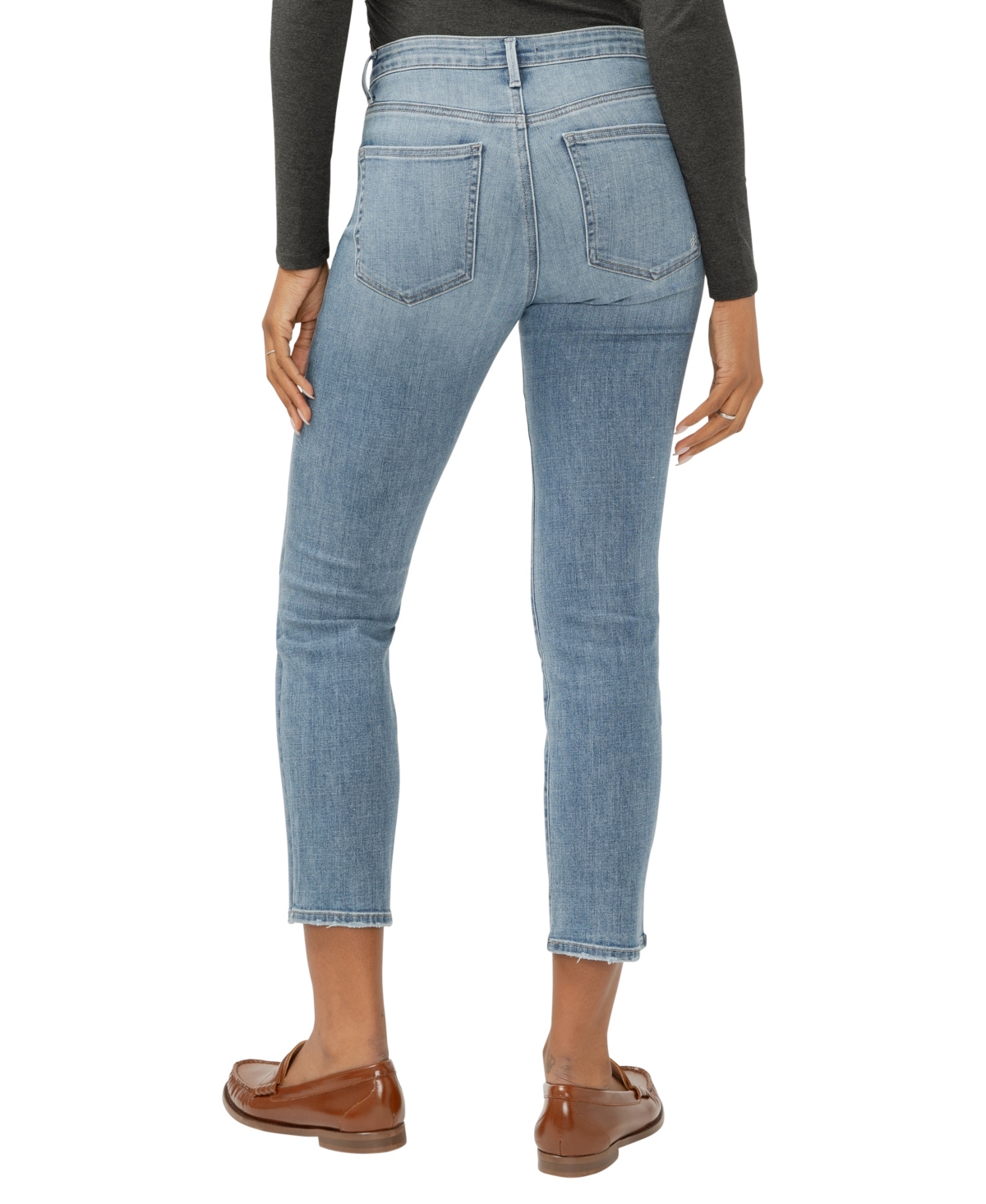 Silver Jeans Co. Women's Isbister High Rise Ankle Straight Leg Luxe Stretch Jeans