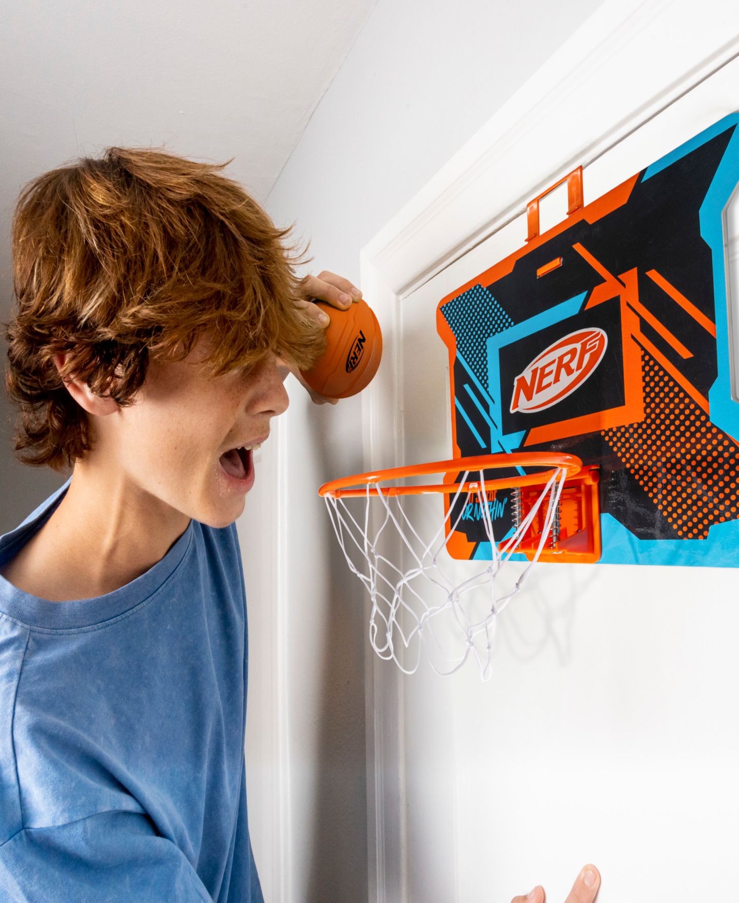 Детские игрушки Franklin Sports Nerfoop Slam Mini Over the Door Basketball Hoop Set — фото 7