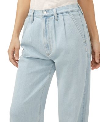 Women's High Rise Pleated Trouser Jeans