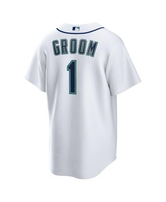 Men's&nbsp;White Seattle Mariners 1 Groom Home Replica Jersey