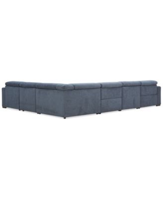 Nevio 6-Pc. Fabric Power Headrest Sectional with 1 Power Motion Chair