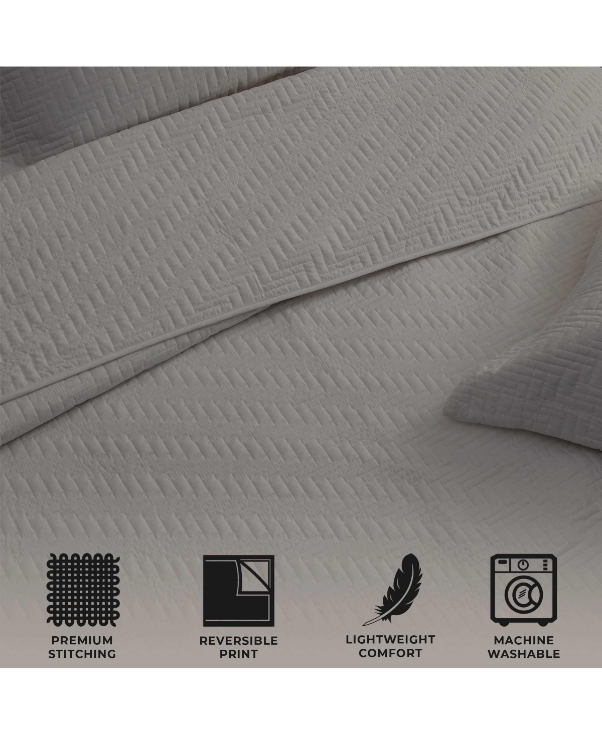 Linery & Co. Microfiber Stitched Quilt Set with Shams