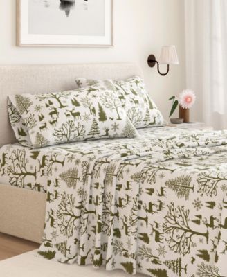 Lodge Print Ultra-Soft Turkish Cotton Flannel Sheet Set