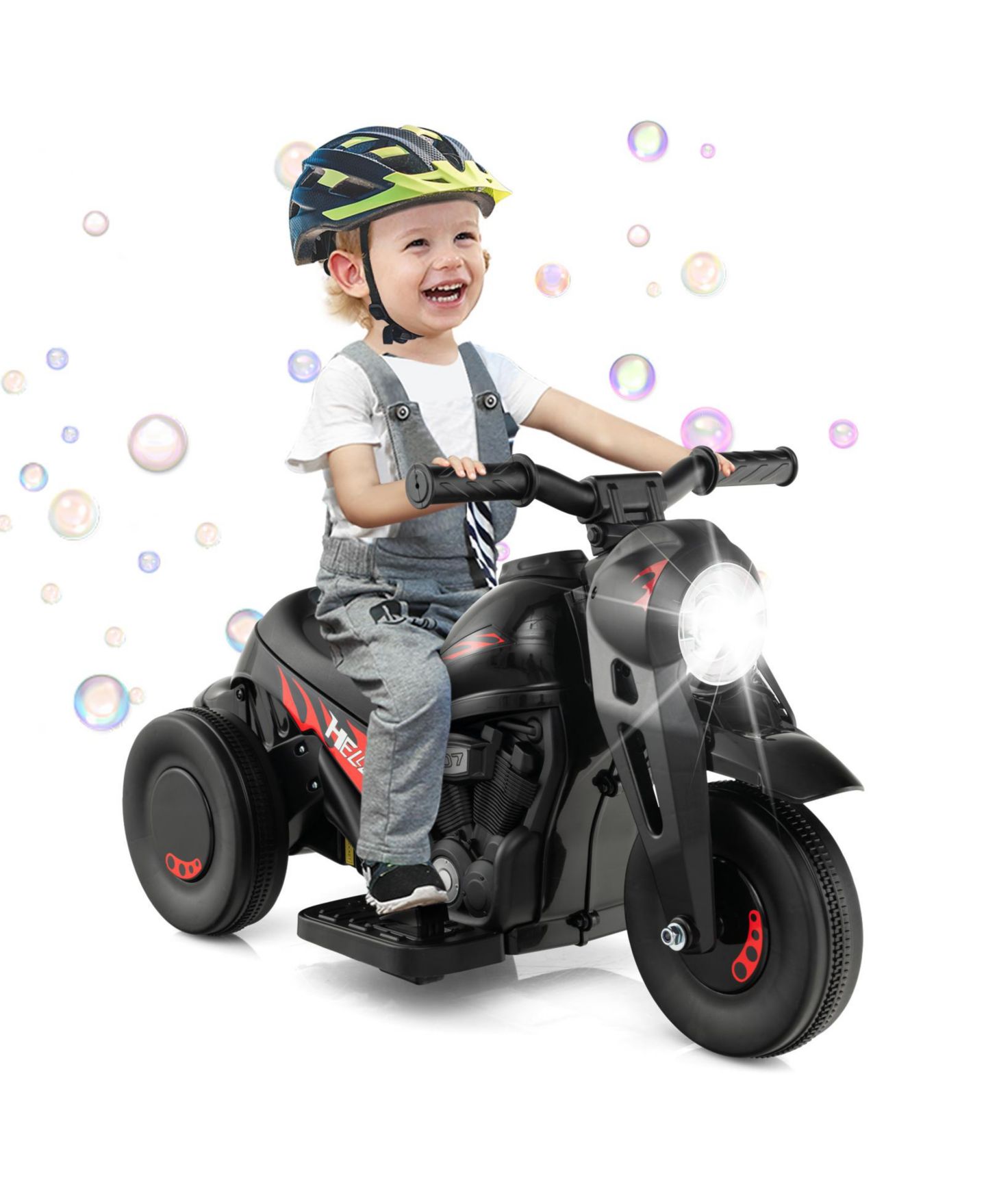 Детская игрушка Mecale 6V Bubble Maker Music Electric Ride-On Motorcycle, 32"L x 14"W x 17"H, Ages 2+, цвет: Чёрный — фото 9