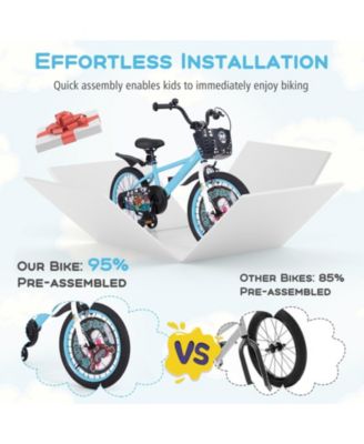 18 Inch Kids Bike with Adjustable Handlebar and Saddle for 4-8 Years Old