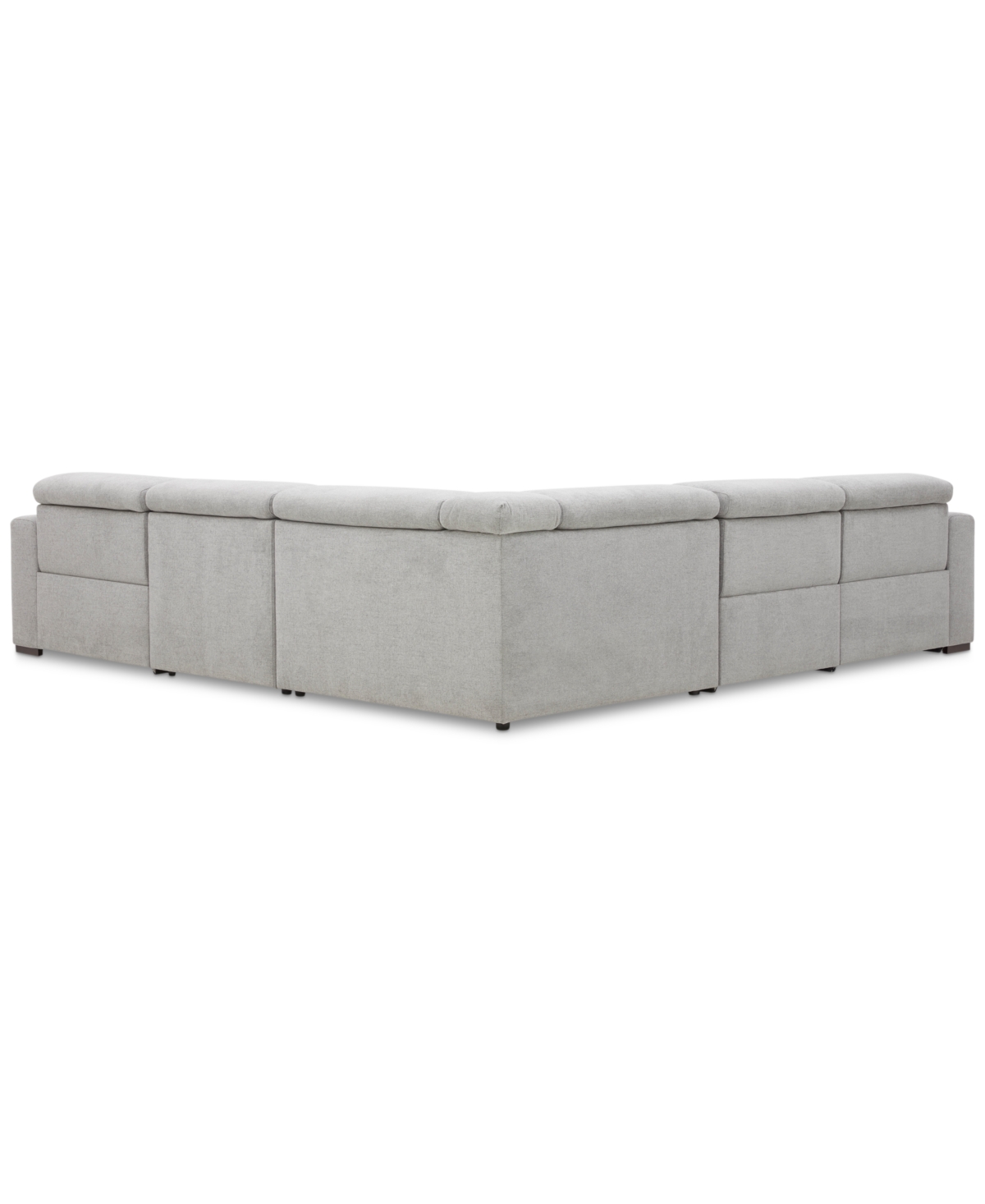 Macy's Nevio 5-pc. Fabric Power Headrest Sectional With 3 Power Motion Chairs