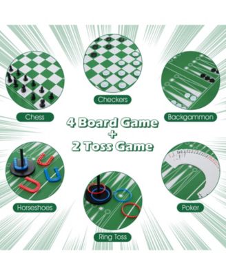 12-in-1 Combo Game Table Set with Foosball Air Hockey Pool Chess and Ping Pong