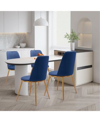 Modern Velvet Dining Arm Chair with Metal Structure for Home or Office Use