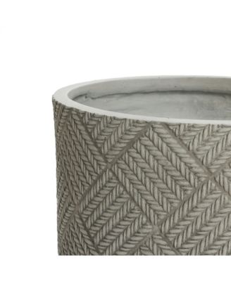 Glen Pattern 22.4-Inch Tall MgO Round Planter