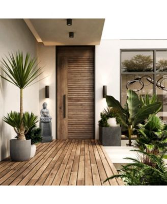 Resin Meditating Buddha on Column Lighted Outdoor Fountain