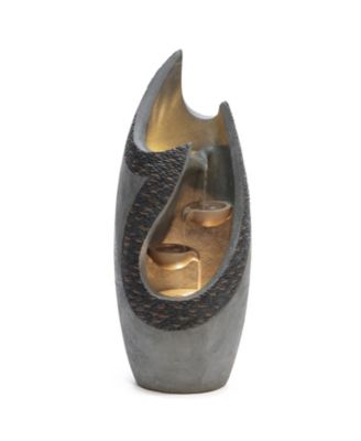 Resin Modern Tiered Patio Fountain with LED Lights