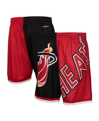 Mitchell & Ness - Men's Black Miami Heat Big Face 5.0 Fashion Shorts