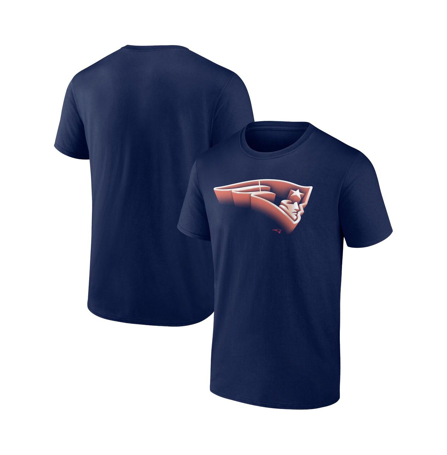 Мужская футболка Fanatics Navy New England Patriots Chrome Dimension — фото 1
