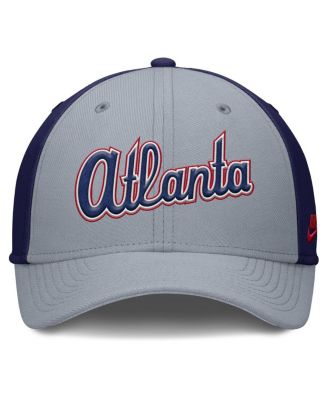 Men's Gray/Navy Atlanta Braves Rise Swoosh Performance Flex Hat