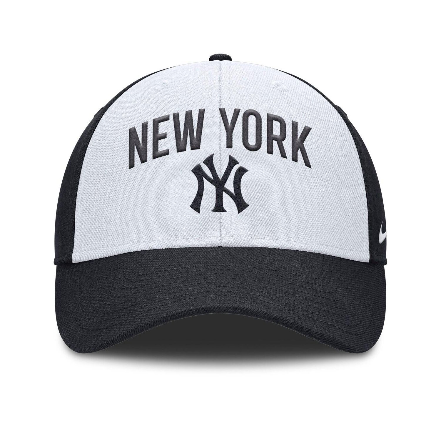 Men's White/Navy New York Yankees Club Performance Adjustable Hat